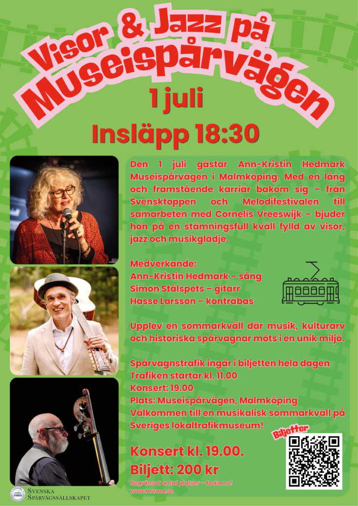 Affisch visor och Jaxx på Museispårvägen Malmköping